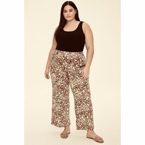 Love Ryan | Leopard Print Lounge Pull On Athleisure Wide Leg Palazzo Pants